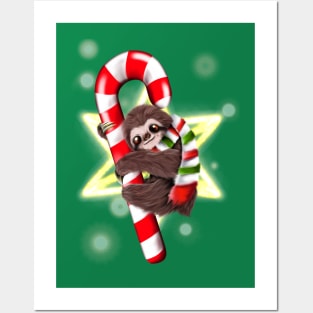 Candy cane sloth Posters and Art